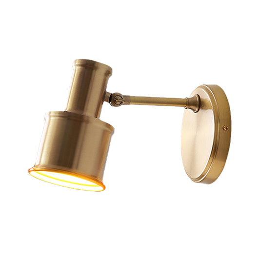 Metal Cylinder Wall Sconce Lighting Contemporary 1 Head Gold Wall Light Fixture for Bedroom Clearhalo 'Cast Iron' 'Glass' 'Industrial' 'Modern wall lights' 'Modern' 'Tiffany' 'Traditional wall lights' 'Wall Lamps & Sconces' 'Wall Lights' Lighting' 339143