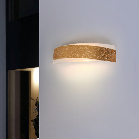 Gold Curved LED Wall Lamp Modernist 2 Lights Metal Wall Mount Lighting for Living Room Gold Clearhalo 'Cast Iron' 'Glass' 'Industrial' 'Modern wall lights' 'Modern' 'Tiffany' 'Traditional wall lights' 'Wall Lamps & Sconces' 'Wall Lights' Lighting' 339145