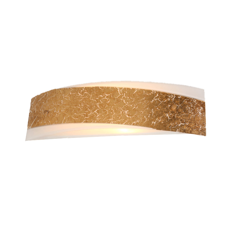 Gold Curved LED Wall Lamp Modernist 2 Lights Metal Wall Mount Lighting for Living Room Clearhalo 'Cast Iron' 'Glass' 'Industrial' 'Modern wall lights' 'Modern' 'Tiffany' 'Traditional wall lights' 'Wall Lamps & Sconces' 'Wall Lights' Lighting' 339148