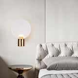 Modern 1 Light Wall Lighting Gold Round LED Wall Mounted Lamp with Bubble Glass Shade Gold Clearhalo 'Cast Iron' 'Glass' 'Industrial' 'Modern wall lights' 'Modern' 'Tiffany' 'Traditional wall lights' 'Wall Lamps & Sconces' 'Wall Lights' Lighting' 339150