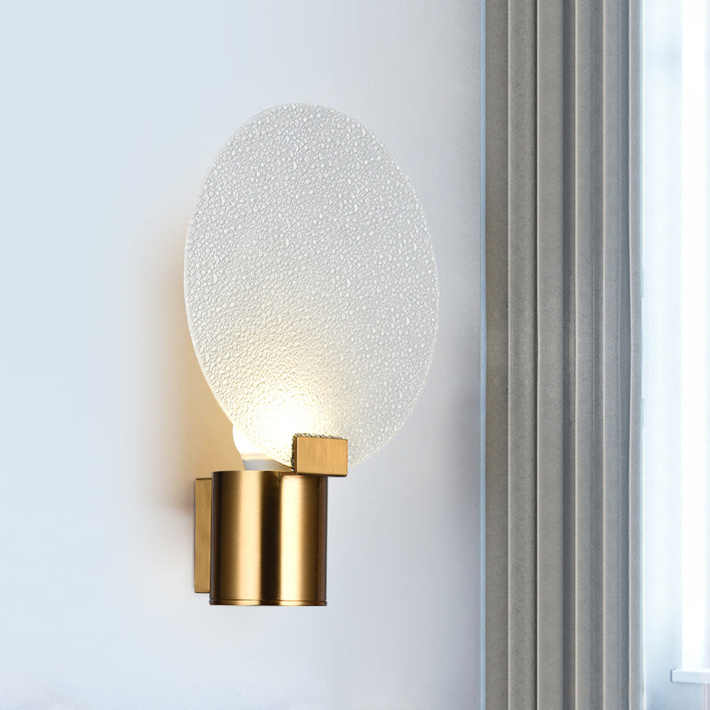 Modern 1 Light Wall Lighting Gold Round LED Wall Mounted Lamp with Bubble Glass Shade Clearhalo 'Cast Iron' 'Glass' 'Industrial' 'Modern wall lights' 'Modern' 'Tiffany' 'Traditional wall lights' 'Wall Lamps & Sconces' 'Wall Lights' Lighting' 339151