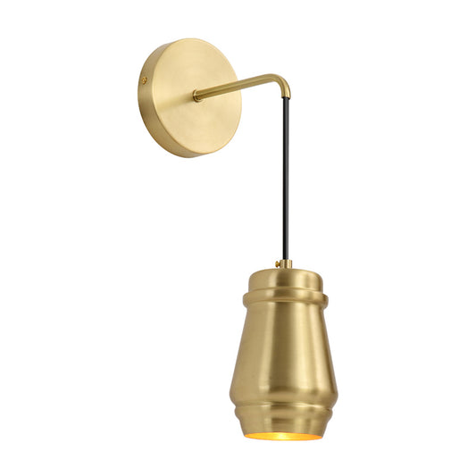 1 Head Bedroom Wall Sconce Modern Brass Wall Mount Lamp with Urn-Shaped Metal Shade Clearhalo 'Cast Iron' 'Glass' 'Industrial' 'Modern wall lights' 'Modern' 'Tiffany' 'Traditional wall lights' 'Wall Lamps & Sconces' 'Wall Lights' Lighting' 339183
