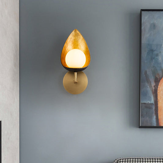 Sphere Wall Sconce Lighting Contemporary Metal 1 Head Brass LED Wall Light for Bedroom Brass Clearhalo 'Cast Iron' 'Glass' 'Industrial' 'Modern wall lights' 'Modern' 'Tiffany' 'Traditional wall lights' 'Wall Lamps & Sconces' 'Wall Lights' Lighting' 339185