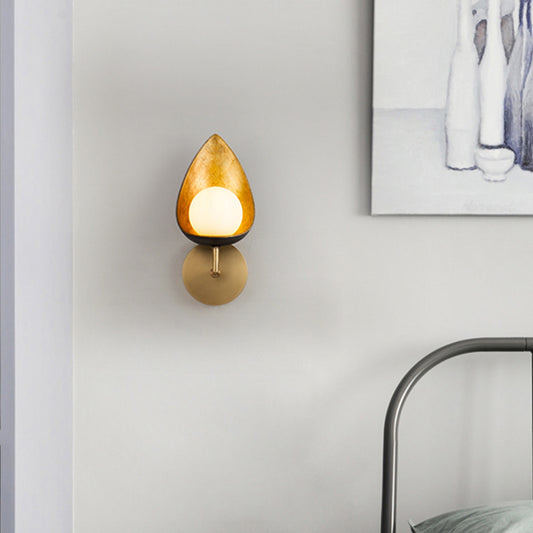 Sphere Wall Sconce Lighting Contemporary Metal 1 Head Brass LED Wall Light for Bedroom Clearhalo 'Cast Iron' 'Glass' 'Industrial' 'Modern wall lights' 'Modern' 'Tiffany' 'Traditional wall lights' 'Wall Lamps & Sconces' 'Wall Lights' Lighting' 339187