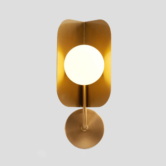Gold Sphere Metal Wall Lighting Modernist 1 Bulb Metal LED Wall Mount Light Fixture Gold Clearhalo 'Cast Iron' 'Glass' 'Industrial' 'Modern wall lights' 'Modern' 'Tiffany' 'Traditional wall lights' 'Wall Lamps & Sconces' 'Wall Lights' Lighting' 339195