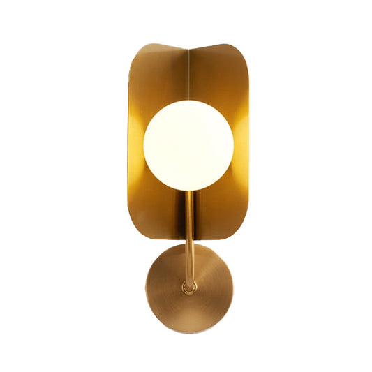 Gold Sphere Metal Wall Lighting Modernist 1 Bulb Metal LED Wall Mount Light Fixture Clearhalo 'Cast Iron' 'Glass' 'Industrial' 'Modern wall lights' 'Modern' 'Tiffany' 'Traditional wall lights' 'Wall Lamps & Sconces' 'Wall Lights' Lighting' 339198