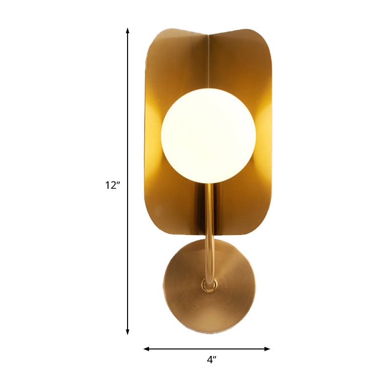 Gold Sphere Metal Wall Lighting Modernist 1 Bulb Metal LED Wall Mount Light Fixture Clearhalo 'Cast Iron' 'Glass' 'Industrial' 'Modern wall lights' 'Modern' 'Tiffany' 'Traditional wall lights' 'Wall Lamps & Sconces' 'Wall Lights' Lighting' 339199