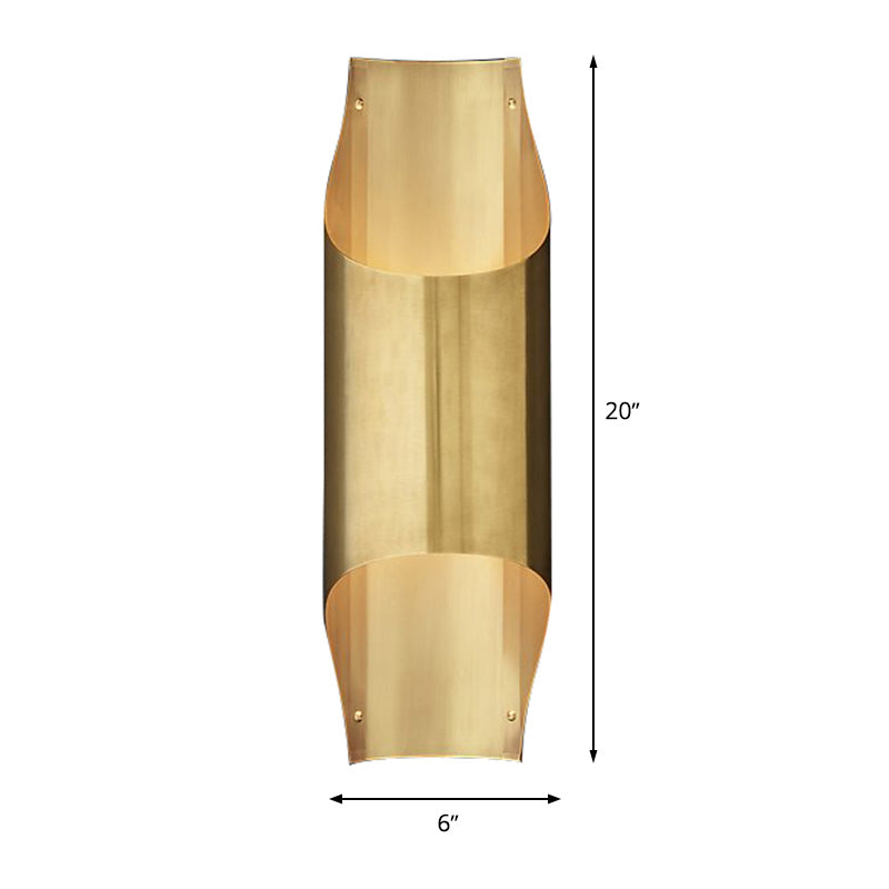 Linear Living Room Sconce Light Metal 1 Head Contemporary Wall Mount Lamp in Brass Clearhalo 'Cast Iron' 'Glass' 'Industrial' 'Modern wall lights' 'Modern' 'Tiffany' 'Traditional wall lights' 'Wall Lamps & Sconces' 'Wall Lights' Lighting' 339214