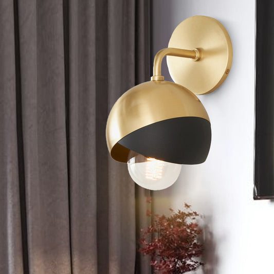 Metal Global Sconce Light Fixture Modern 1 Light LED Gold Wall Lighting for Study Room Gold Clearhalo 'Cast Iron' 'Glass' 'Industrial' 'Modern wall lights' 'Modern' 'Tiffany' 'Traditional wall lights' 'Wall Lamps & Sconces' 'Wall Lights' Lighting' 339215