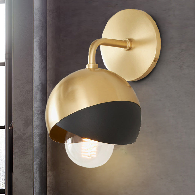 Metal Global Sconce Light Fixture Modern 1 Light LED Gold Wall Lighting for Study Room Clearhalo 'Cast Iron' 'Glass' 'Industrial' 'Modern wall lights' 'Modern' 'Tiffany' 'Traditional wall lights' 'Wall Lamps & Sconces' 'Wall Lights' Lighting' 339216