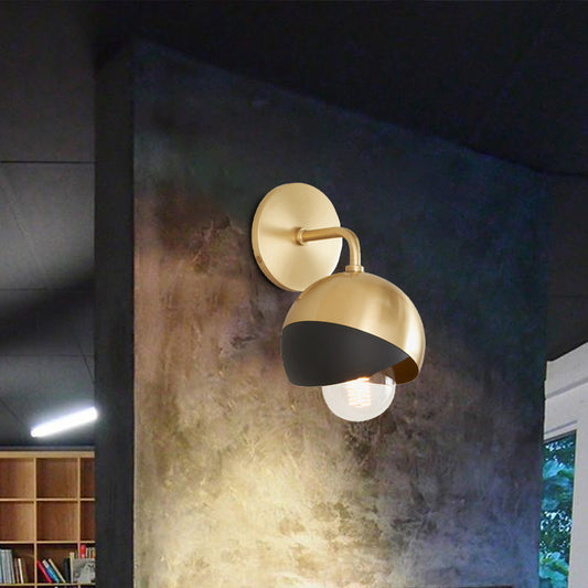 Metal Global Sconce Light Fixture Modern 1 Light LED Gold Wall Lighting for Study Room Clearhalo 'Cast Iron' 'Glass' 'Industrial' 'Modern wall lights' 'Modern' 'Tiffany' 'Traditional wall lights' 'Wall Lamps & Sconces' 'Wall Lights' Lighting' 339217