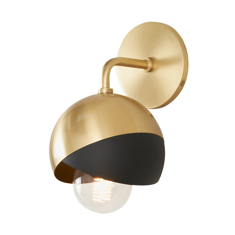 Metal Global Sconce Light Fixture Modern 1 Light LED Gold Wall Lighting for Study Room Clearhalo 'Cast Iron' 'Glass' 'Industrial' 'Modern wall lights' 'Modern' 'Tiffany' 'Traditional wall lights' 'Wall Lamps & Sconces' 'Wall Lights' Lighting' 339218