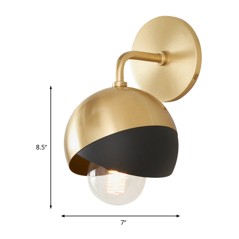 Metal Global Sconce Light Fixture Modern 1 Light LED Gold Wall Lighting for Study Room Clearhalo 'Cast Iron' 'Glass' 'Industrial' 'Modern wall lights' 'Modern' 'Tiffany' 'Traditional wall lights' 'Wall Lamps & Sconces' 'Wall Lights' Lighting' 339219