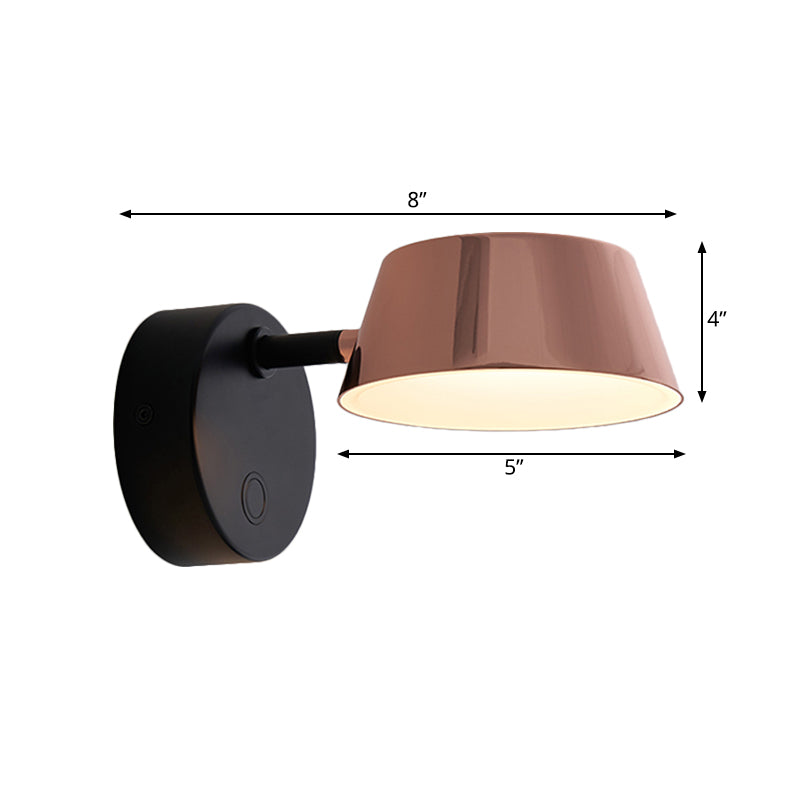 Modern Conical Metal Sconce Light LED Wall Lighting Fixture in Copper for Living Room Clearhalo 'Cast Iron' 'Glass' 'Industrial' 'Modern wall lights' 'Modern' 'Tiffany' 'Traditional wall lights' 'Wall Lamps & Sconces' 'Wall Lights' Lighting' 339234