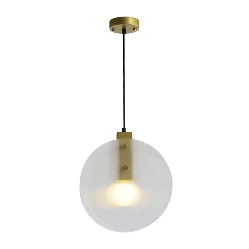 Gold Orb Pendant Lamp Modernist 1 Head Clear Glass Suspension Light for Dining Room Clearhalo 'Ceiling Lights' 'Glass shade' 'Glass' 'Modern Pendants' 'Modern' 'Pendant Lights' 'Pendants' Lighting' 339266