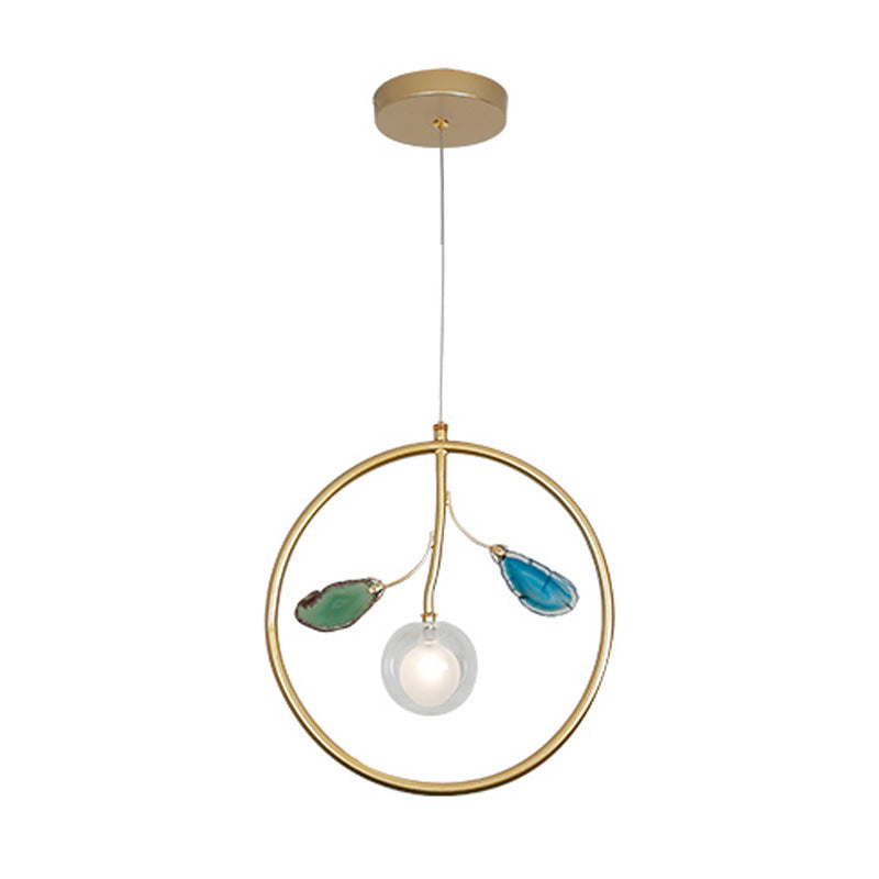 Cage Pendant Ceiling Light Modernist Metal 1 Bulb LED Gold Suspended Lighting for Foyer Clearhalo 'Ceiling Lights' 'Modern Pendants' 'Modern' 'Pendant Lights' 'Pendants' Lighting' 339276