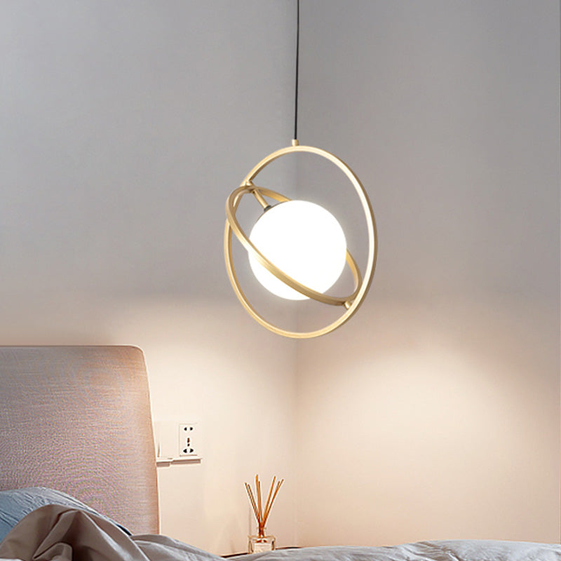 Gold Round Hanging Ceiling Light Simplicity 1 Head Metal Drop Lamp for Dining Room Clearhalo 'Ceiling Lights' 'Modern Pendants' 'Modern' 'Pendant Lights' 'Pendants' Lighting' 339310