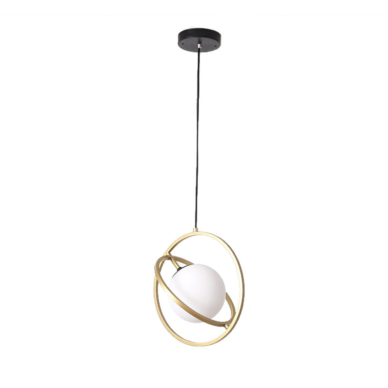 Gold Round Hanging Ceiling Light Simplicity 1 Head Metal Drop Lamp for Dining Room Clearhalo 'Ceiling Lights' 'Modern Pendants' 'Modern' 'Pendant Lights' 'Pendants' Lighting' 339312