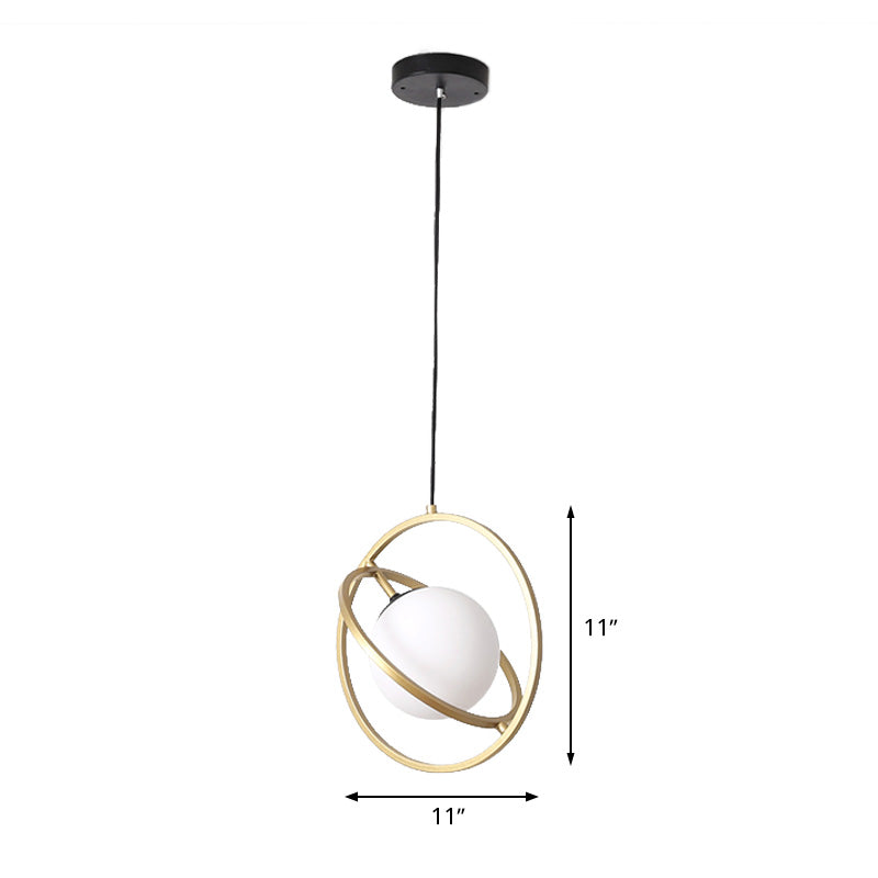 Gold Round Hanging Ceiling Light Simplicity 1 Head Metal Drop Lamp for Dining Room Clearhalo 'Ceiling Lights' 'Modern Pendants' 'Modern' 'Pendant Lights' 'Pendants' Lighting' 339313