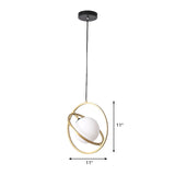 Gold Round Hanging Ceiling Light Simplicity 1 Head Metal Drop Lamp for Dining Room Clearhalo 'Ceiling Lights' 'Modern Pendants' 'Modern' 'Pendant Lights' 'Pendants' Lighting' 339313