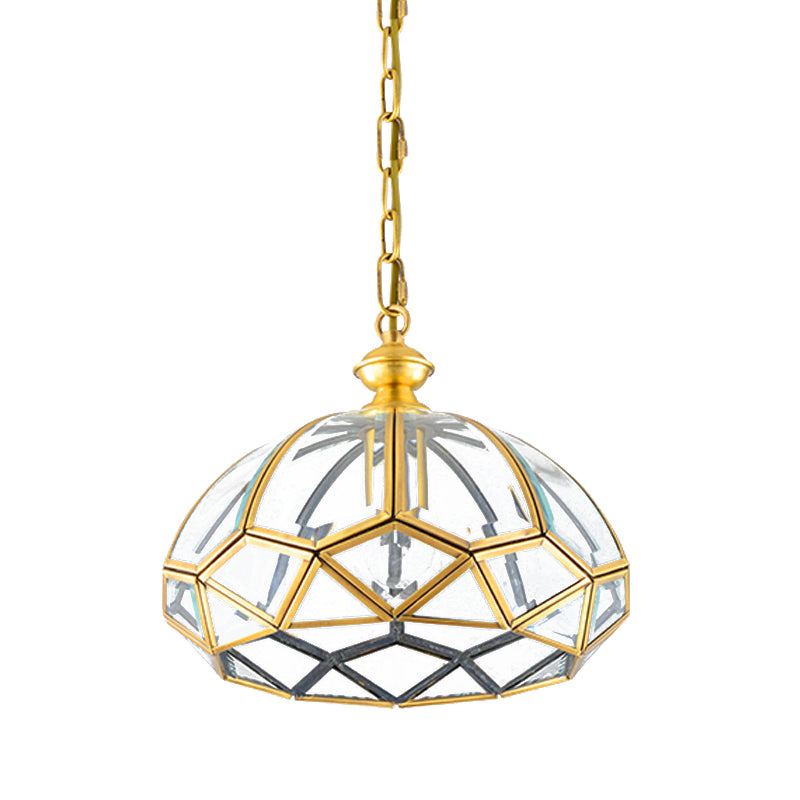 Gold Multifaceted Drop Lamp Modern 1 Light Clear Glass Ceiling Pendant for Dining Room Clearhalo 'Ceiling Lights' 'Chandeliers' 'Glass shade' 'Glass' 'Modern Pendants' 'Modern' 'Pendant Lights' 'Pendants' Lighting' 339355