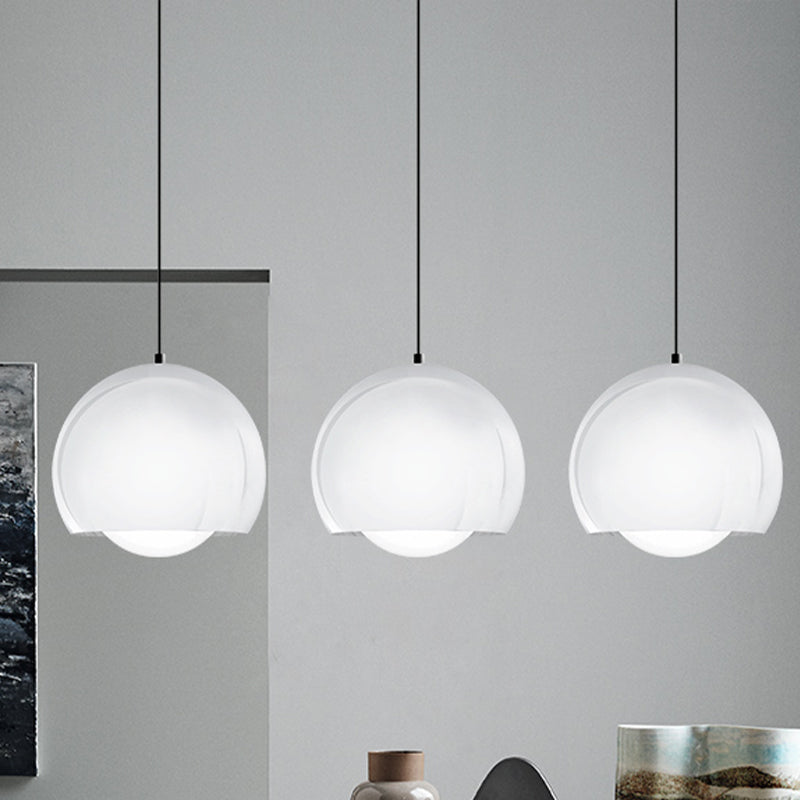 Sphere Pendant Light Minimalist Opal Glass 1 Light Restaurant Ceiling Suspension Lamp Clearhalo 'Ceiling Lights' 'Glass shade' 'Glass' 'Modern Pendants' 'Modern' 'Pendant Lights' 'Pendants' Lighting' 339384