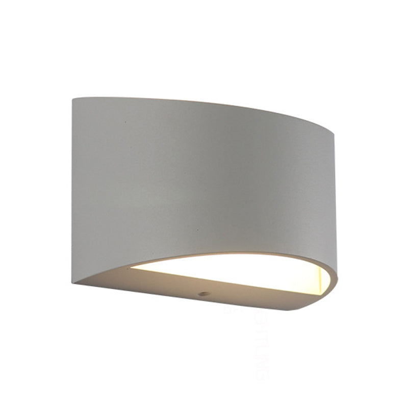 Metal Geometric Wall Light Minimalist LED White Wall Mount Lamp in Warm/White Light Clearhalo 'Cast Iron' 'Glass' 'Industrial' 'Modern wall lights' 'Modern' 'Tiffany' 'Traditional wall lights' 'Wall Lamps & Sconces' 'Wall Lights' Lighting' 339476