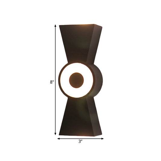 Metal Tapered Wall Sconce Lighting Minimalist LED Black Wall Light Fixture in Warm/White Light Clearhalo 'Cast Iron' 'Glass' 'Industrial' 'Modern wall lights' 'Modern' 'Tiffany' 'Traditional wall lights' 'Wall Lamps & Sconces' 'Wall Lights' Lighting' 339497