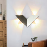 LED Bedroom Wall Light Contemporary Black and White Wall Lighting with Geometric Metal Shade in Warm/White Light Black-White Clearhalo 'Cast Iron' 'Glass' 'Industrial' 'Modern wall lights' 'Modern' 'Tiffany' 'Traditional wall lights' 'Wall Lamps & Sconces' 'Wall Lights' Lighting' 339508