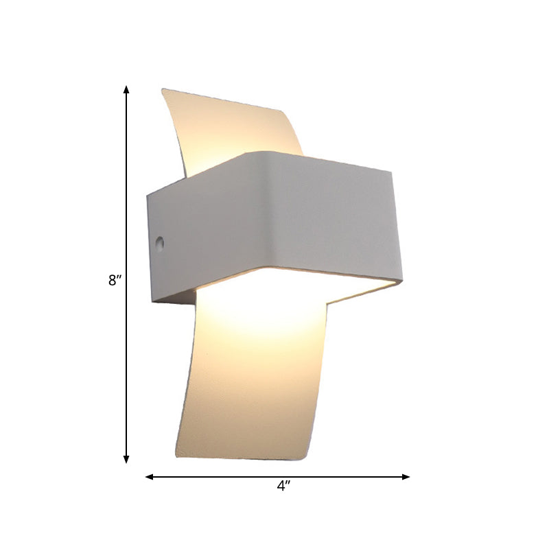 Curved Metal Wall Mount Light Simple LED White Wall Sconce Lighting in Warm/White Light Clearhalo 'Cast Iron' 'Glass' 'Industrial' 'Modern wall lights' 'Modern' 'Tiffany' 'Traditional wall lights' 'Wall Lamps & Sconces' 'Wall Lights' Lighting' 339517