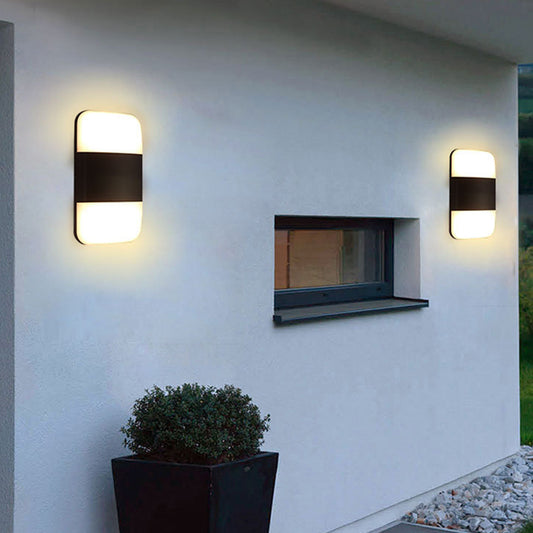 Black Rectangle Sconce Light Modernism LED Metal Wall Lighting Fixture in Warm/White Light Clearhalo 'Cast Iron' 'Glass' 'Industrial' 'Modern wall lights' 'Modern' 'Tiffany' 'Traditional wall lights' 'Wall Lamps & Sconces' 'Wall Lights' Lighting' 339525