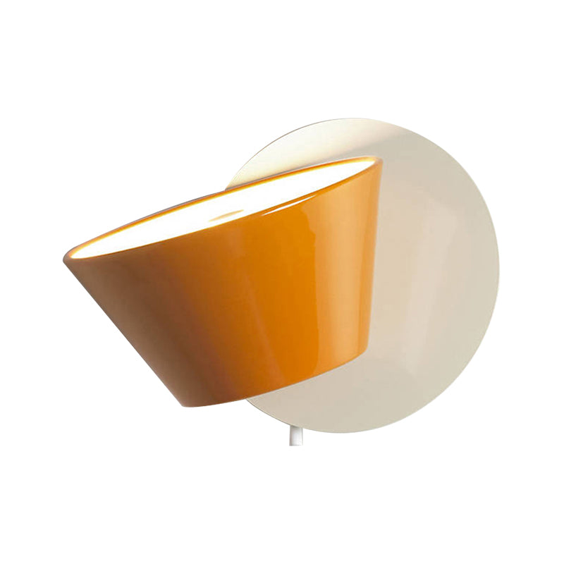 Orange Barrel Wall Lighting Modernist 1 Bulb Metal LED Wall Mount Light Fixture Clearhalo 'Cast Iron' 'Glass' 'Industrial' 'Modern wall lights' 'Modern' 'Tiffany' 'Traditional wall lights' 'Wall Lamps & Sconces' 'Wall Lights' Lighting' 339549