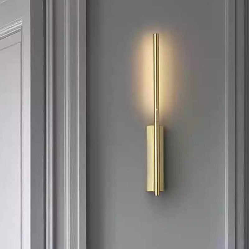 Metal Linear Wall Sconce Lighting Contemporary 1 Head Gold LED Wall Light Fixture for Bedroom Clearhalo 'Cast Iron' 'Glass' 'Industrial' 'Modern wall lights' 'Modern' 'Tiffany' 'Traditional wall lights' 'Wall Lamps & Sconces' 'Wall Lights' Lighting' 340331