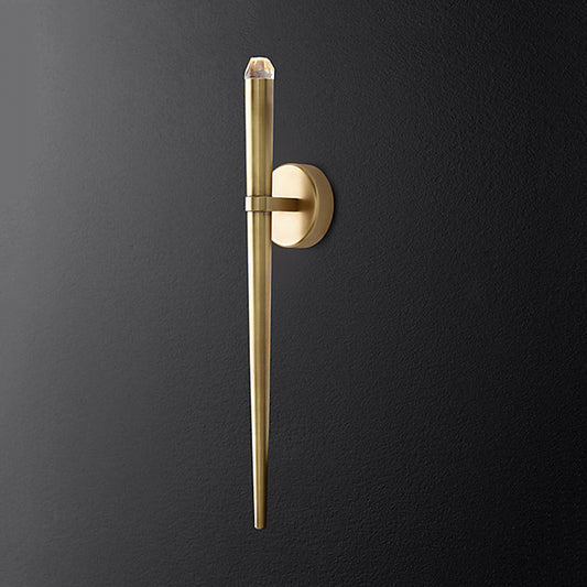 Gold Linear LED Wall Lamp Modernist 1 Light Metal Wall Mount Lighting for Living Room Gold Clearhalo 'Cast Iron' 'Glass' 'Industrial' 'Modern wall lights' 'Modern' 'Tiffany' 'Traditional wall lights' 'Wall Lamps & Sconces' 'Wall Lights' Lighting' 340335