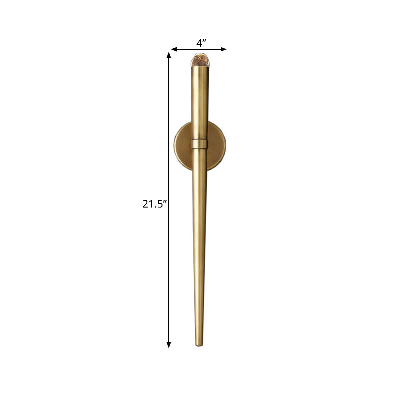 Gold Linear LED Wall Lamp Modernist 1 Light Metal Wall Mount Lighting for Living Room Clearhalo 'Cast Iron' 'Glass' 'Industrial' 'Modern wall lights' 'Modern' 'Tiffany' 'Traditional wall lights' 'Wall Lamps & Sconces' 'Wall Lights' Lighting' 340339