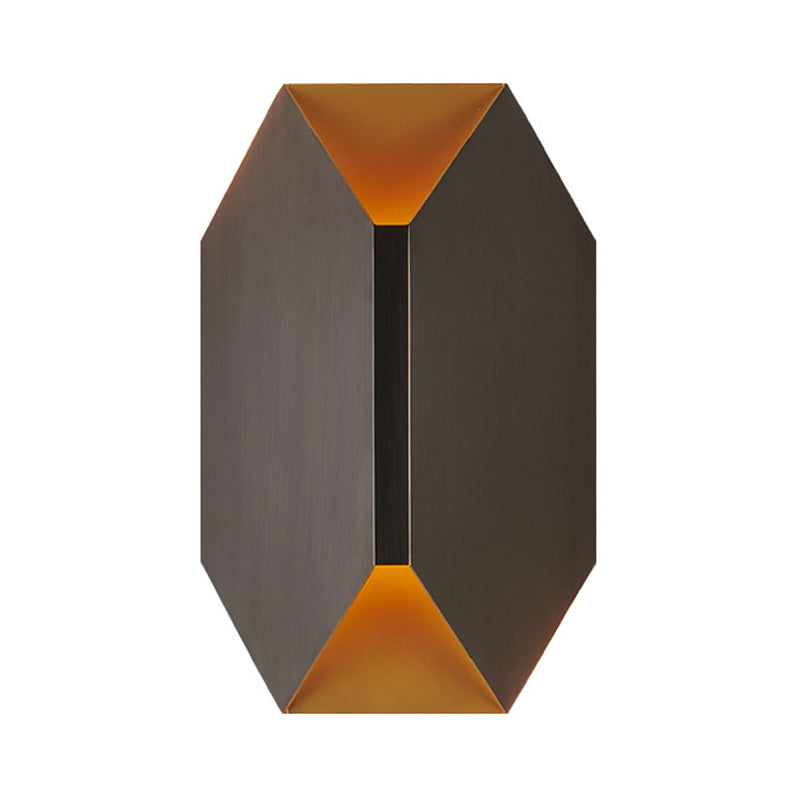 Modern 1 Light Wall Lighting Black Geometric LED Wall Mounted Lamp with Metal Shade Clearhalo 'Cast Iron' 'Glass' 'Industrial' 'Modern wall lights' 'Modern' 'Tiffany' 'Traditional wall lights' 'Wall Lamps & Sconces' 'Wall Lights' Lighting' 340348