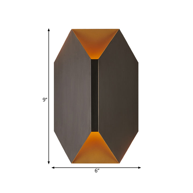 Modern 1 Light Wall Lighting Black Geometric LED Wall Mounted Lamp with Metal Shade Clearhalo 'Cast Iron' 'Glass' 'Industrial' 'Modern wall lights' 'Modern' 'Tiffany' 'Traditional wall lights' 'Wall Lamps & Sconces' 'Wall Lights' Lighting' 340349