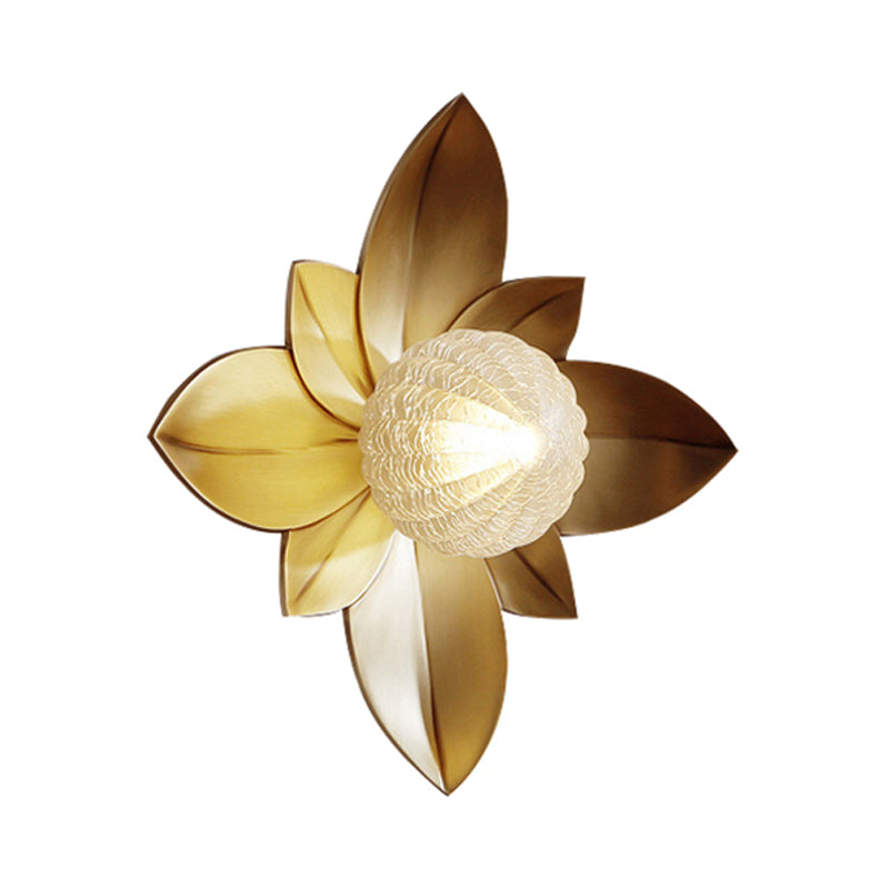 Modernist Globe Sconce Light Fixture Metal 1 Bulb Bedroom Wall Mount Lighting in Brass Clearhalo 'Cast Iron' 'Glass' 'Industrial' 'Modern wall lights' 'Modern' 'Tiffany' 'Traditional wall lights' 'Wall Lamps & Sconces' 'Wall Lights' Lighting' 340387