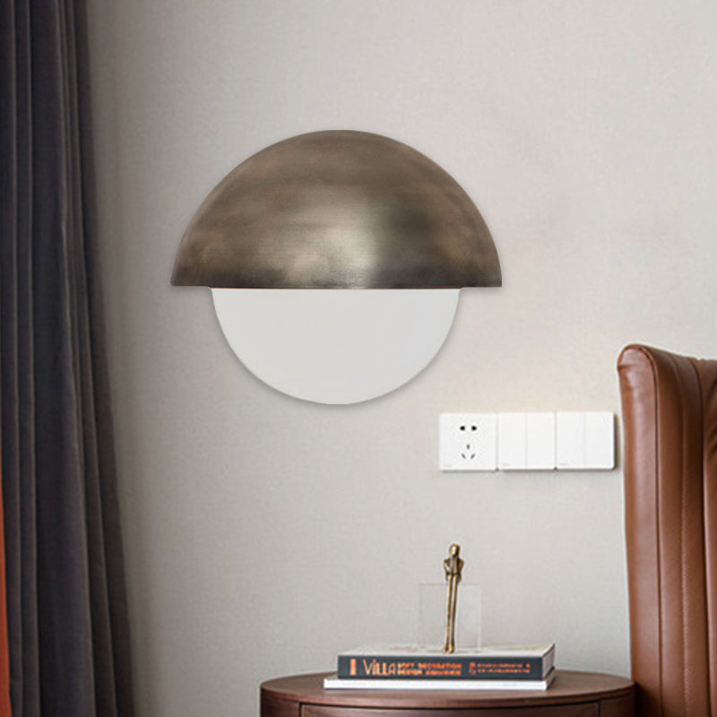 Semicircle Wall Sconce Lighting Contemporary Metal 1 Head Bronze LED Wall Light for Bedroom Clearhalo 'Cast Iron' 'Glass' 'Industrial' 'Modern wall lights' 'Modern' 'Tiffany' 'Traditional wall lights' 'Wall Lamps & Sconces' 'Wall Lights' Lighting' 340395