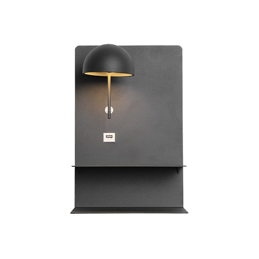 Black Bowl Metal Wall Lighting Modernist LED Metal Wall Mount Light Fixture for Living Room Clearhalo 'Cast Iron' 'Glass' 'Industrial' 'Modern wall lights' 'Modern' 'Tiffany' 'Traditional wall lights' 'Wall Lamps & Sconces' 'Wall Lights' Lighting' 340429