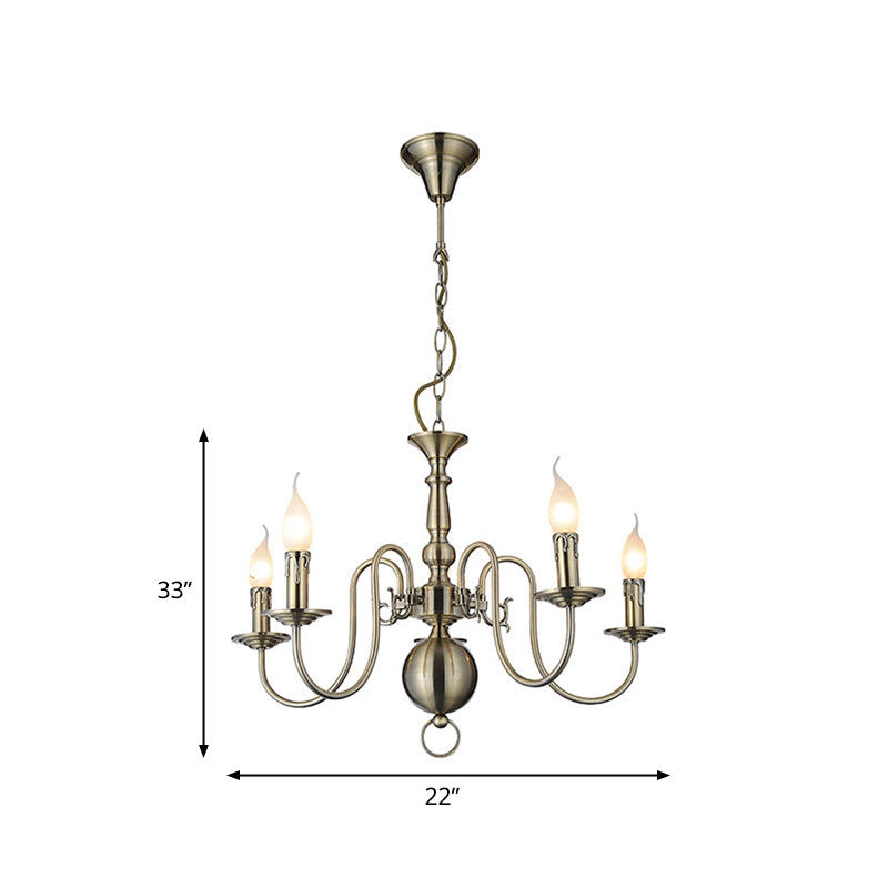 5 Lights Ceiling Light Traditional Swirled Arm Metal Hanging Chandelier in Chrome for Living Room Clearhalo 'Ceiling Lights' 'Chandeliers' Lighting' options 340479