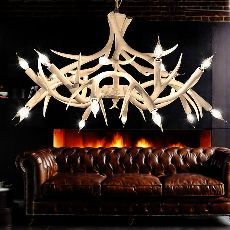 Resin Sputnik Chandelier Lamp Contemporary 22-Head Dining Room Pendant Ceiling Light in White Clearhalo 'Ceiling Lights' 'Chandeliers' Lighting' options 340614