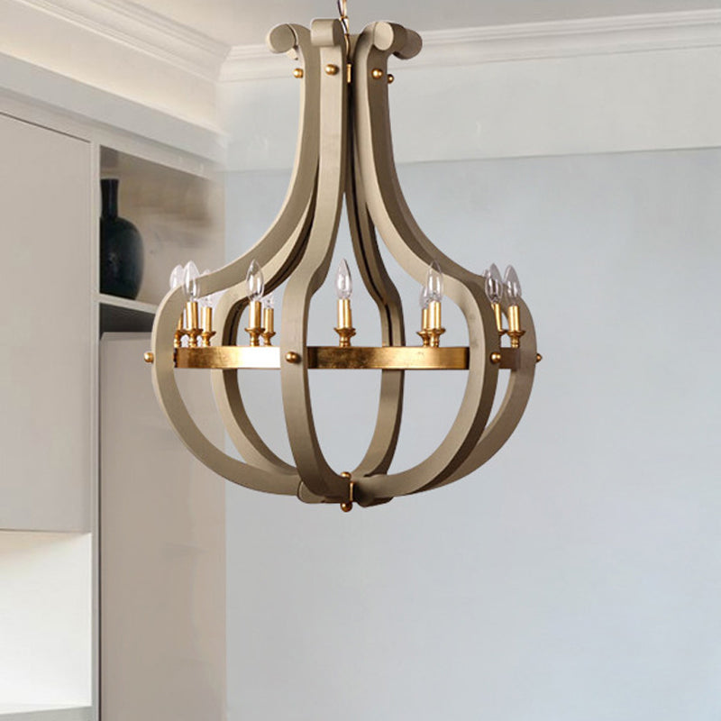 Wood Bend Chandelier Lamp Contemporary 6/12 Bulbs Gold Pendant Lighting Fixture with Adjustable Chain Clearhalo 'Ceiling Lights' 'Chandeliers' Lighting' options 341902