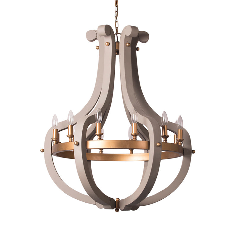 Wood Bend Chandelier Lamp Contemporary 6/12 Bulbs Gold Pendant Lighting Fixture with Adjustable Chain Clearhalo 'Ceiling Lights' 'Chandeliers' Lighting' options 341904