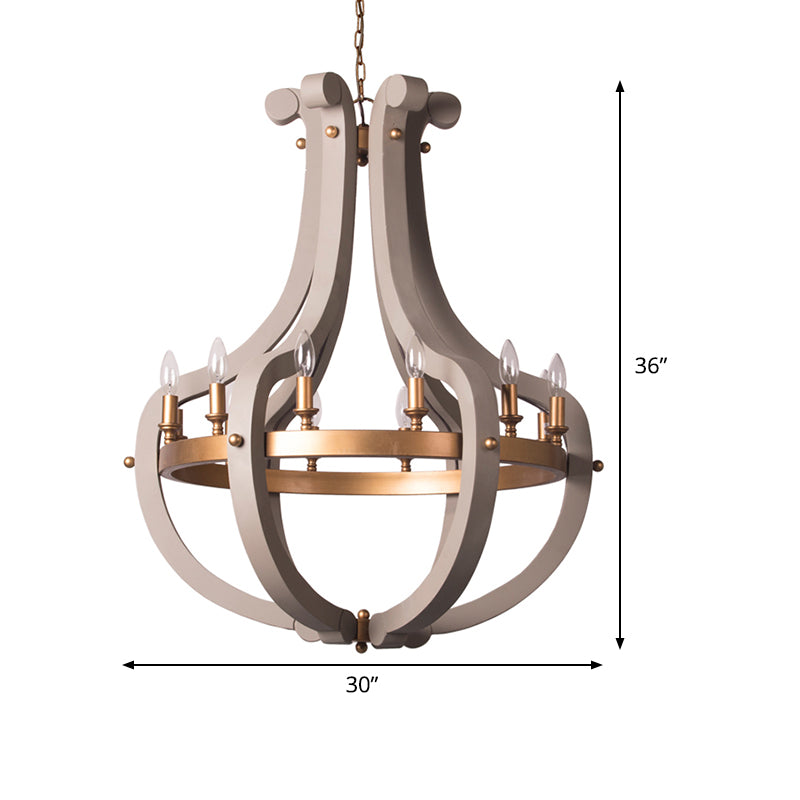 Wood Bend Chandelier Lamp Contemporary 6/12 Bulbs Gold Pendant Lighting Fixture with Adjustable Chain Clearhalo 'Ceiling Lights' 'Chandeliers' Lighting' options 341905