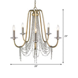 Nordic Starburst Hanging Chandelier Crystal 5 Bulbs Suspension Light in Gold for Living Room Clearhalo 'Ceiling Lights' 'Chandeliers' Lighting' options 342017