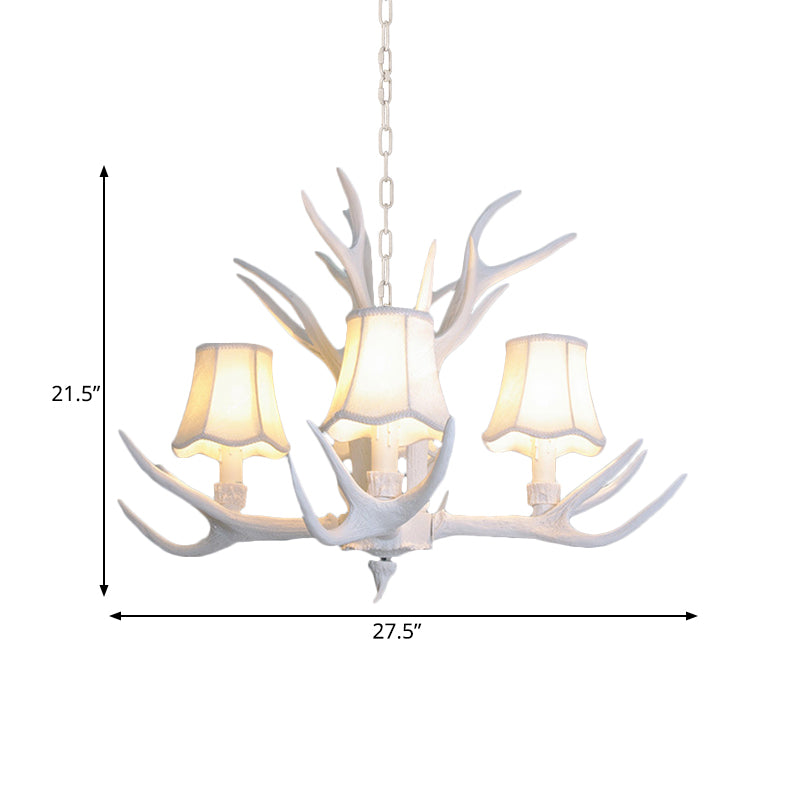 3/4/5 Lights Chandelier Lighting Fixture Modern Cone Resin Ceiling Suspension Lamp in White for Living Room Clearhalo 'Ceiling Lights' 'Chandeliers' Lighting' options 342456