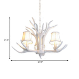 3/4/5 Lights Chandelier Lighting Fixture Modern Cone Resin Ceiling Suspension Lamp in White for Living Room Clearhalo 'Ceiling Lights' 'Chandeliers' Lighting' options 342461