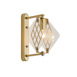 Candle Sconce Light Traditionary Metal 1 Bulb Brass Wall Mounted Lamp with Prismatic Clear Glass Design Clearhalo 'Wall Lamps & Sconces' 'Wall Lights' Lighting' 342697