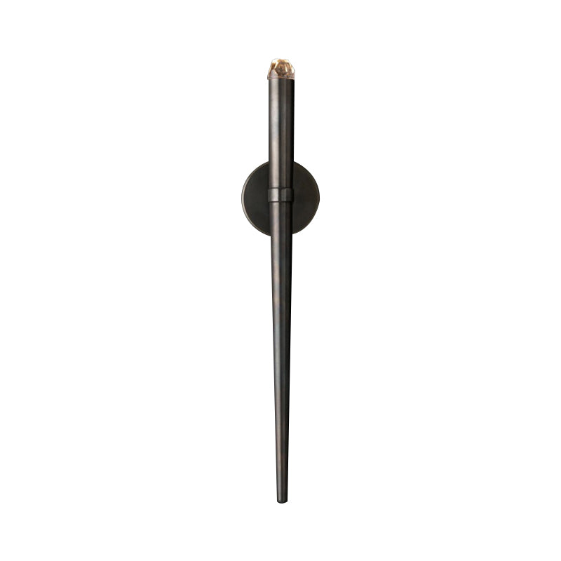 Black/Brass Cone Sconce Light Traditional 1 Head Metal Wall Lighting Fixture in Warm/White Light Black Clearhalo 'Wall Lamps & Sconces' 'Wall Lights' Lighting' 342703